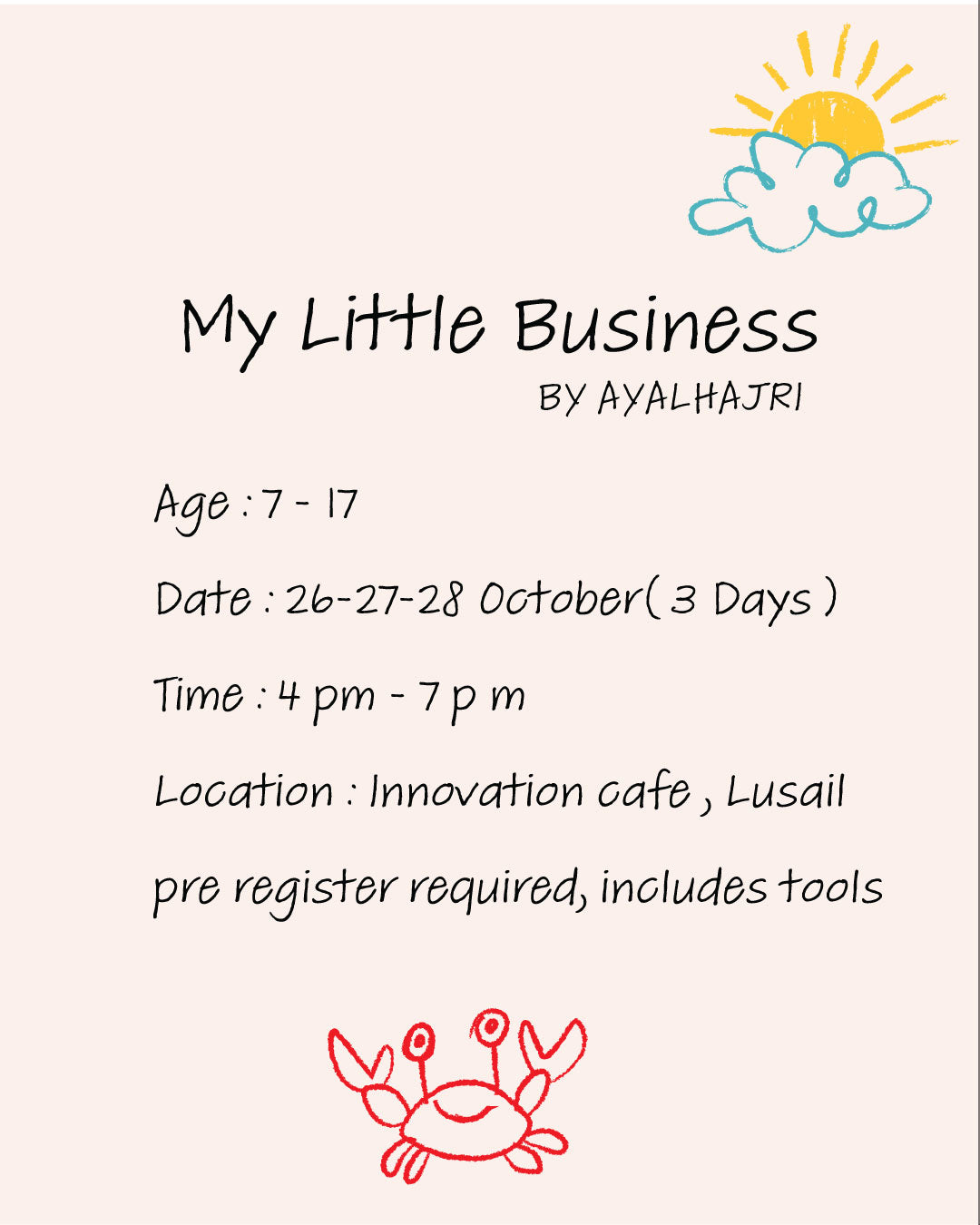 My Little Business Workshop 26-27-28 October